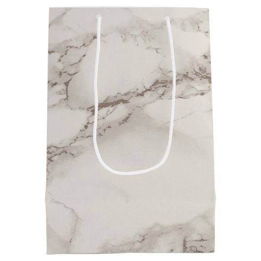 大理石フェイクアラバスタトゥーペタンカスタム誕生日 ミディアムペーパーバッグ (裏面)