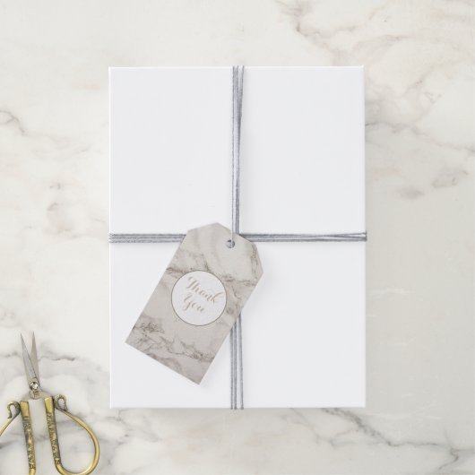 大理石フェイクアラバスタトゥーペタンモダンありがとう ギフトタグ (より糸付き)