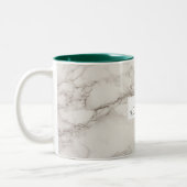 大理石フェイクアラバスタトゥーペタンモダンカスタム ツートーンマグカップ (左)