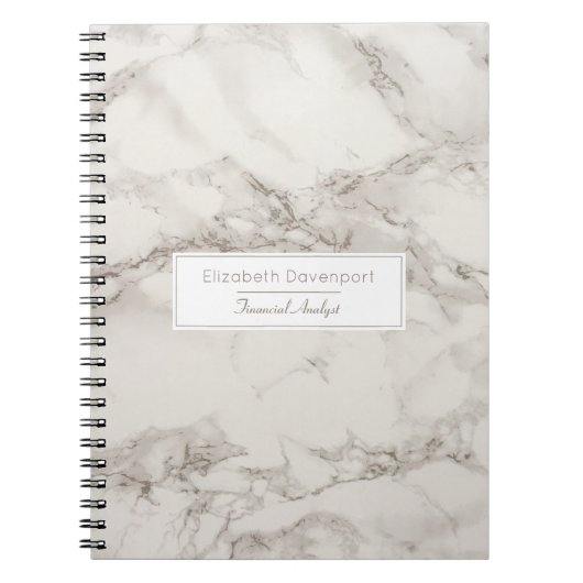 大理石フェイクアラバスタトゥーペタンモダンカスタム ノートブック (正面)