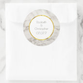 大理石フェイクアラバスタトゥーペタンモダン結婚ズ ラウンドシール (バッグ)