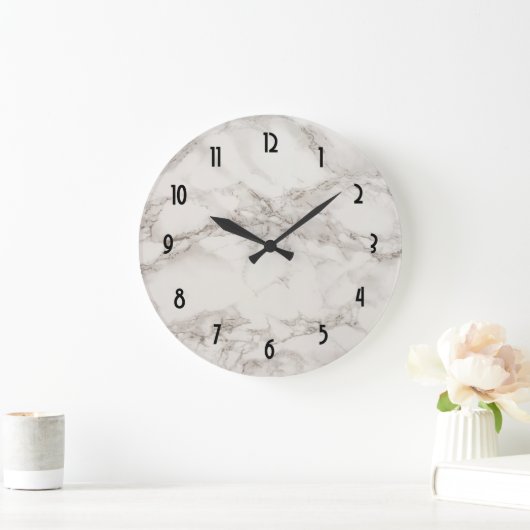 大理石フェイクアラバスタトゥーペタン抽象芸術 ラージ壁時計 (ホーム)