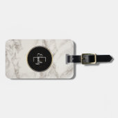 大理石フェイクアラバスタータウペタンモノグラム ラゲッジタグ (正面横)