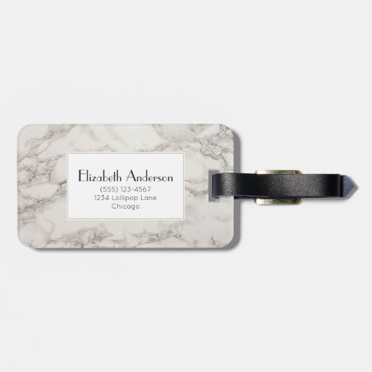 大理石フェイクアラバスタータウペタンモノグラム ラゲッジタグ (裏面横)