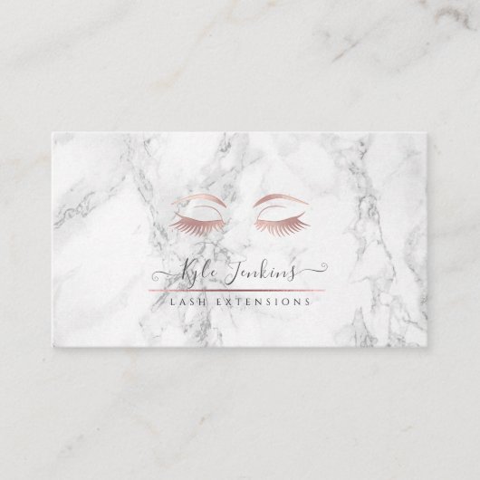 大理石フェイクバラ金ゴールドアイラッシュ 名刺 (正面)