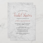 大理石フェイクバラ金ゴールドブライダルシャワー招待 招待状 (正面/裏面)