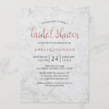 大理石フェイクバラ金ゴールドブライダルシャワー招待