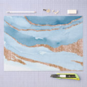 大理石フェイクブルー金ゴールド包装、デコパージュ、クラフト 薄葉紙 (クラフト)