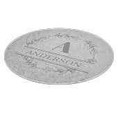 大理石フェイクリースファミリ名モノグラム  カッティングボード (角)