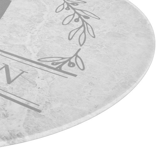 大理石フェイクリースファミリ名モノグラム  カッティングボード (角)