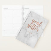 大理石フェイク上のバラ金ゴールドタイポグラフィ |ゴール取得メソッド プランナー手帳 (ディスプレー)