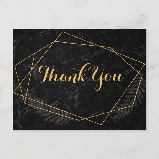 大理石フェイク幾何学的ありがとう ポストカード (正面)