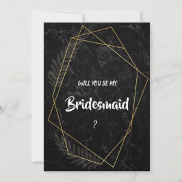 大理石フェイク幾何学的ブライドメイド 招待状