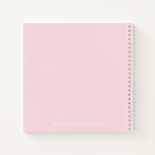 大理石フェイク赤面ピンクのアクセントパーソナライズされた ノートブック (裏面)