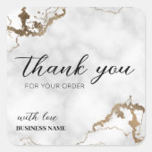 大理石フェイク金ゴールドエレガントご購入ありがとう スクエアシール (正面)