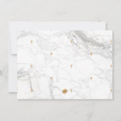 大理石フェイク金ゴールドクロスバプティスマ1歳 招待状 (裏面)