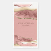 大理石フェイク金ゴールドピンクのバラのアゲイトの水色 (正面)