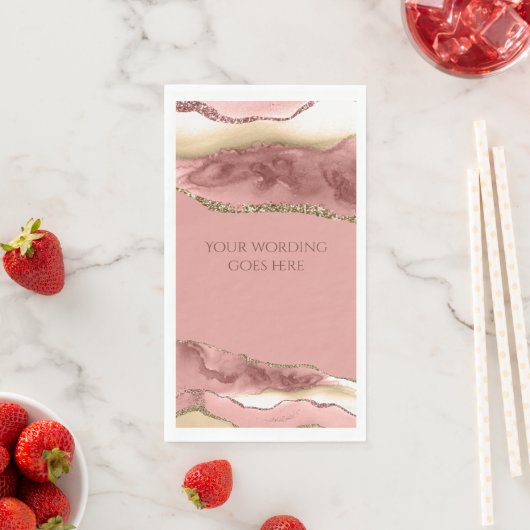 大理石フェイク金ゴールドピンクのバラのアゲイトの水色 (インサイチュ)