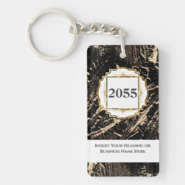 大理石フェイク金ゴールドブラック地極宝石 キーホルダー