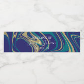 大理石フェイク金ゴールドブルー結婚のウォーターボトルラベル ペットボトルラベル (シングルラベル)