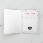 大理石フェイク金ゴールドメダルの年賀状の従業員 カード (内部)