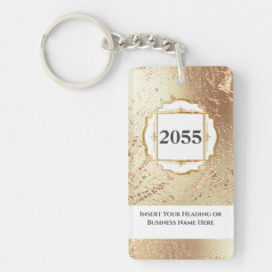 大理石フェイク金ゴールド白黒ジオード宝石 キーホルダー