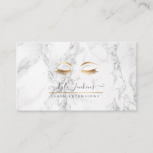 大理石フェイク金ゴールド眼点滅 名刺 (正面)