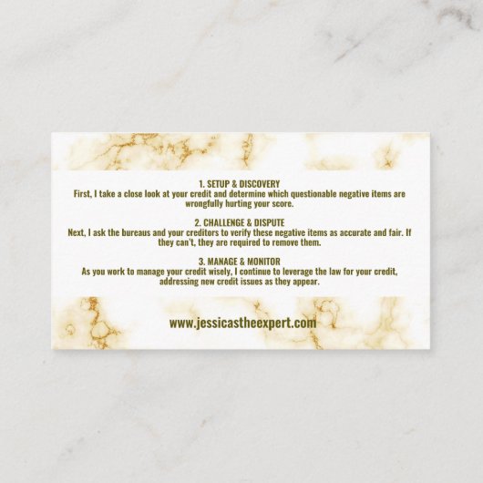 大理石フォトクレジット修復名刺 名刺 (裏面)