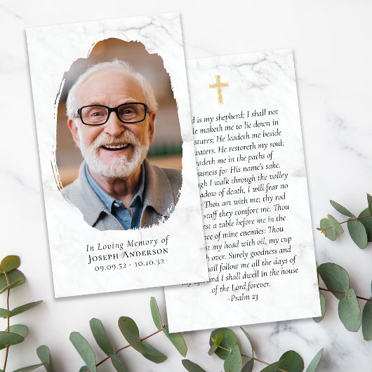 大理石フォトクロス記念祈りの言葉カード コーリングカード