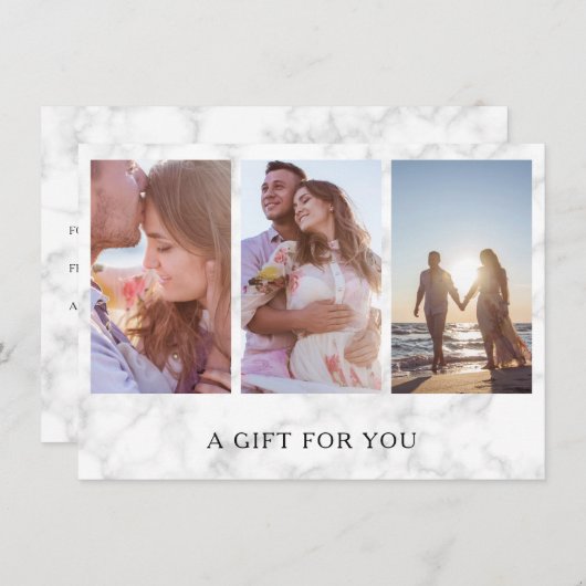 大理石フォトコラージフォトグラファーのギフト証明書 (正面/裏面)