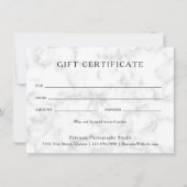 大理石フォトコラージフォトグラファーのギフト証明書 (裏面)