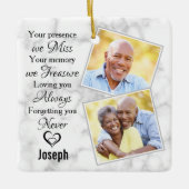 大理石フォト悔やみや弔慰記念キープサケ セラミックオーナメント (正面)