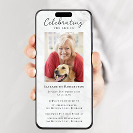 大理石フォト葬儀デジタル招待状 招待状