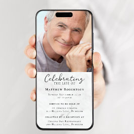 大理石フォト葬儀デジタル招待状 招待状