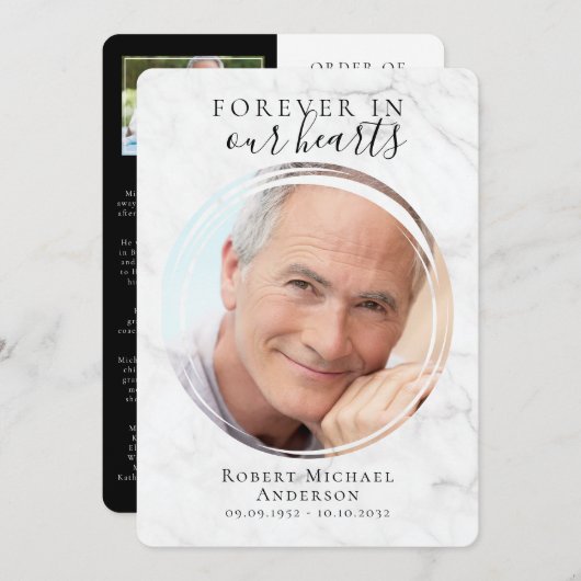 大理石フォト葬儀プログラム プログラム (正面/裏面)