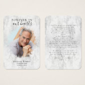 大理石フォト葬儀祈りの言葉カード (正面&裏面)