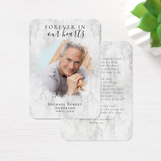 大理石フォト葬儀祈りの言葉カード (デスク)