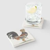 大理石フランスの鳥 ストーンコースター (横)