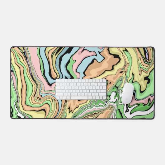 大理石フルード絵画アートフロースタイル デスクマット (キーボード&マウス)