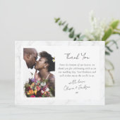 大理石フレームフォト結婚ズ サンキューカード (スタンド正面)