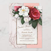 大理石フローラブライダルシャワー招待 招待状 (正面/裏面)