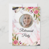 大理石フローラ退職パーティの招待状 招待状 (裏面)