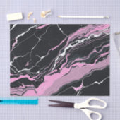 大理石ブラックとピンク 薄葉紙 (クラフト)