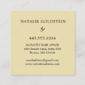 大理石ブラックと金ゴールドはさみヘアスタイリスト スクエア名刺 (裏面)