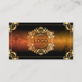 大理石ブラックと金ゴールドデコールとラグジュアリー 名刺 (正面)