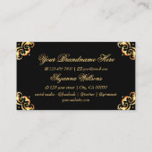 大理石ブラックと金ゴールドデコールとラグジュアリー 名刺 (裏面)
