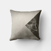 大理石ブラックグレーシルバーメタリック形状ストライプ図形 クッション (裏面)