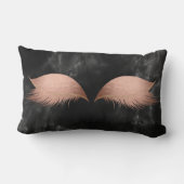 大理石ブラックグレーバラ金ゴールドグラムメイクアップまつげ ランバークッション (裏面)