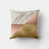 大理石ブラックグレーバラ金ゴールドVIPジオメトリストライプ クッション (裏面)