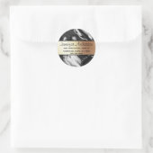 大理石ブラックフェイク金ゴールドグレーのメタリックテクスチャシック ラウンドシール (バッグ)